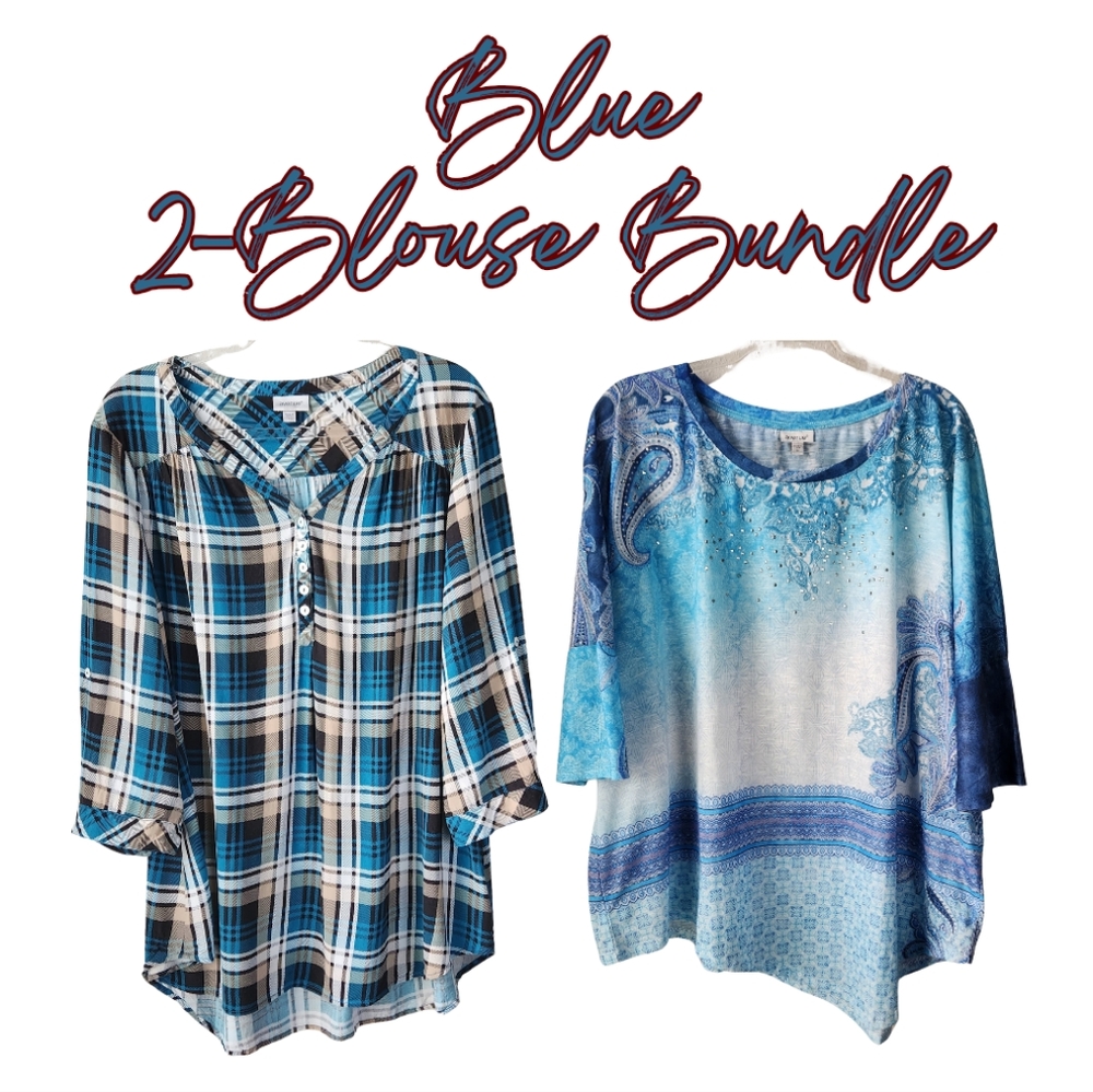 AVENUE 2-Blouse Bundle Shaes of Blue